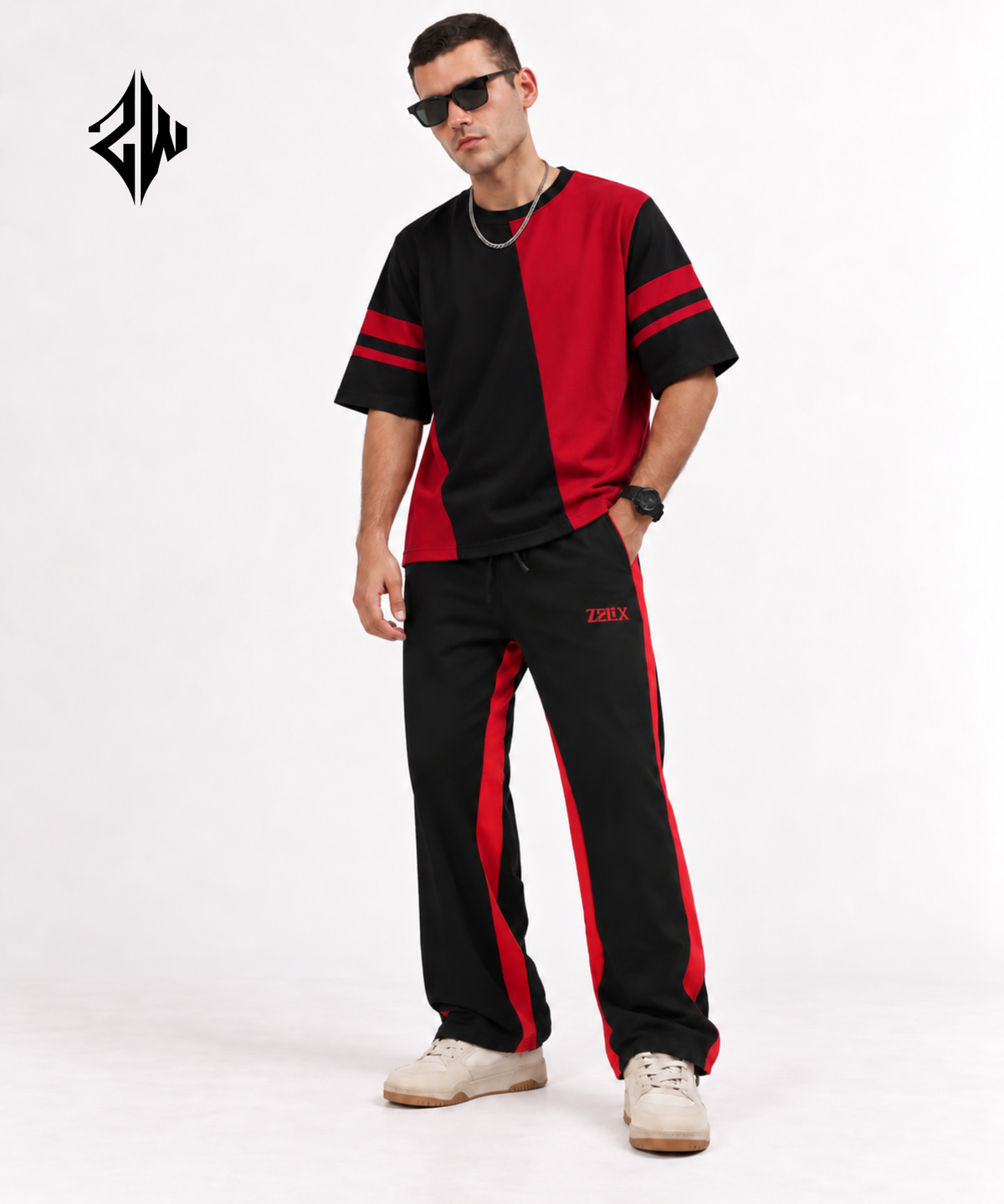 Red & Black Streetwear Co-Ord Set