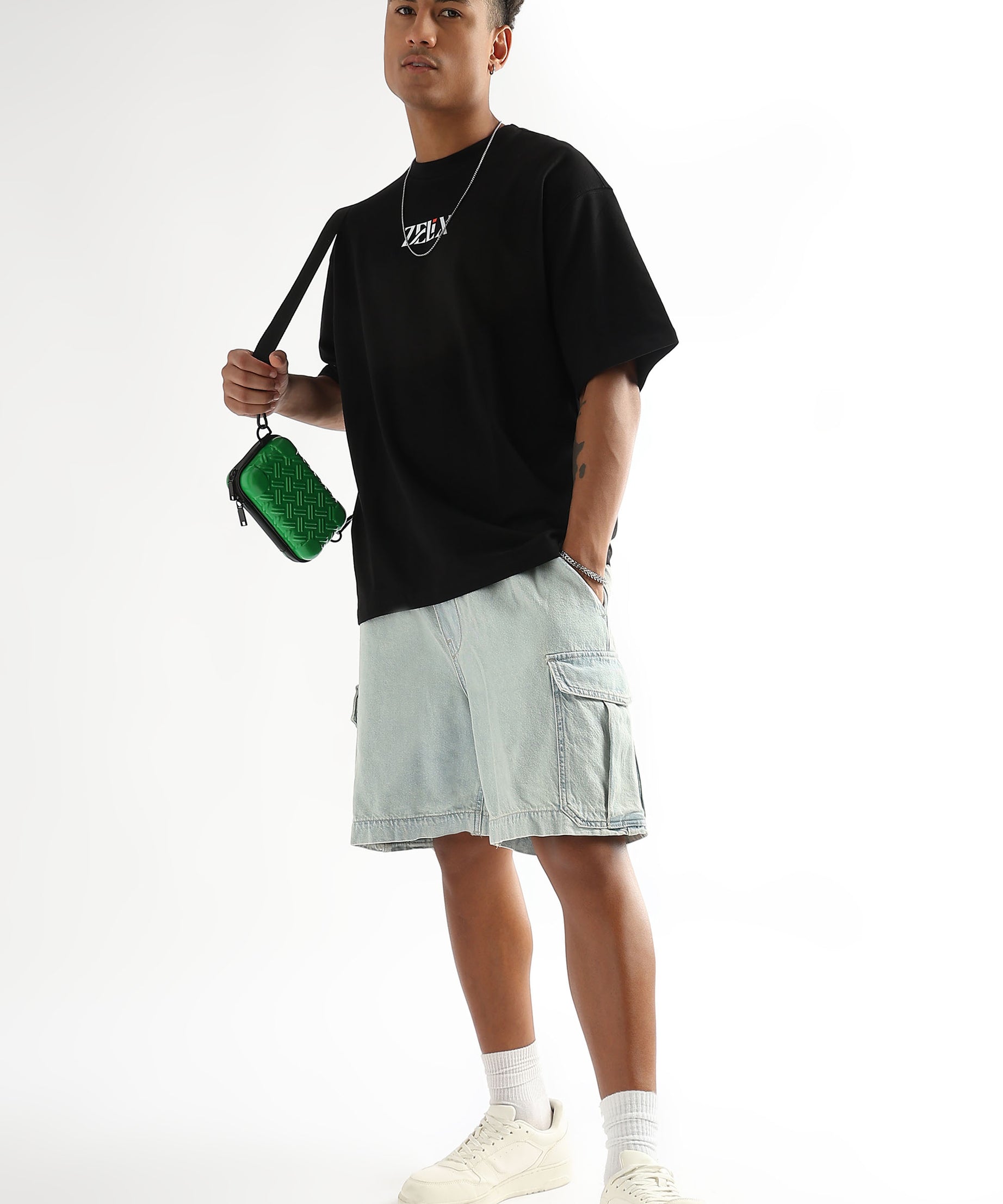 Bold typography oversized black t-shirt