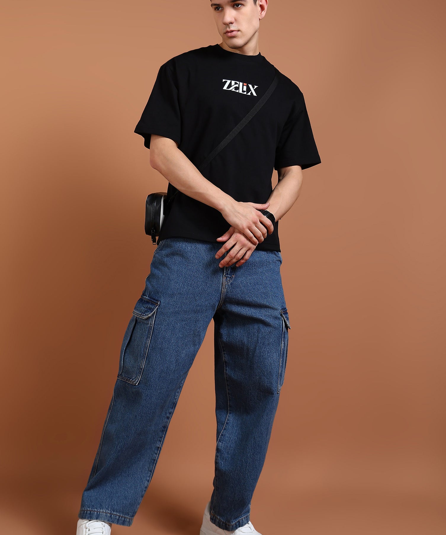 Bold typography oversized t-shirt in black