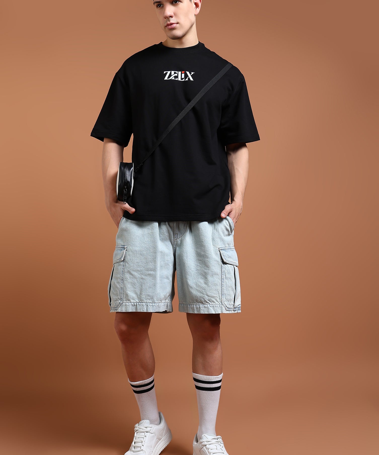 Bold graphic oversized t-shirt in black