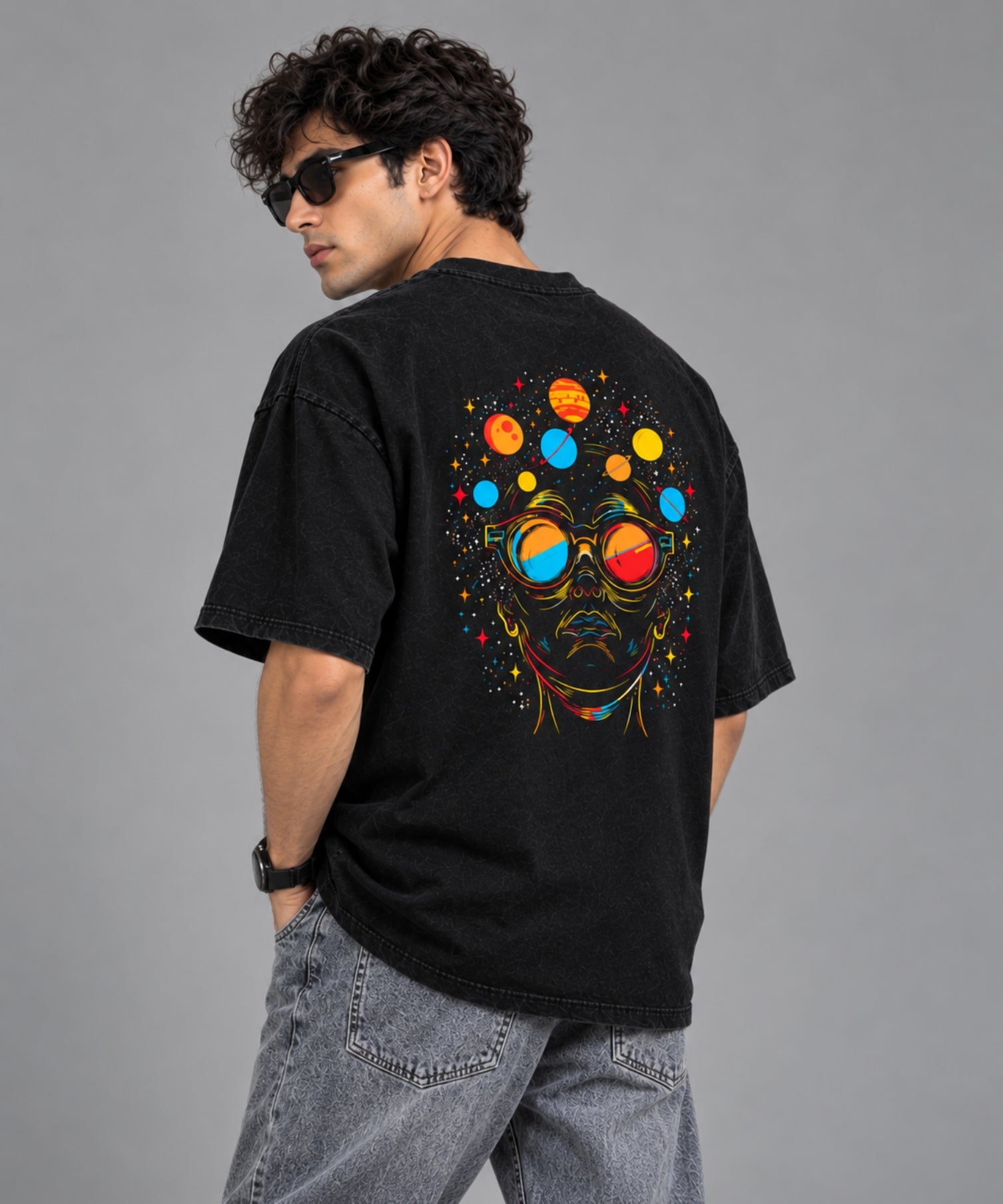 Astro Mind Over-Sized T-Shirt Black