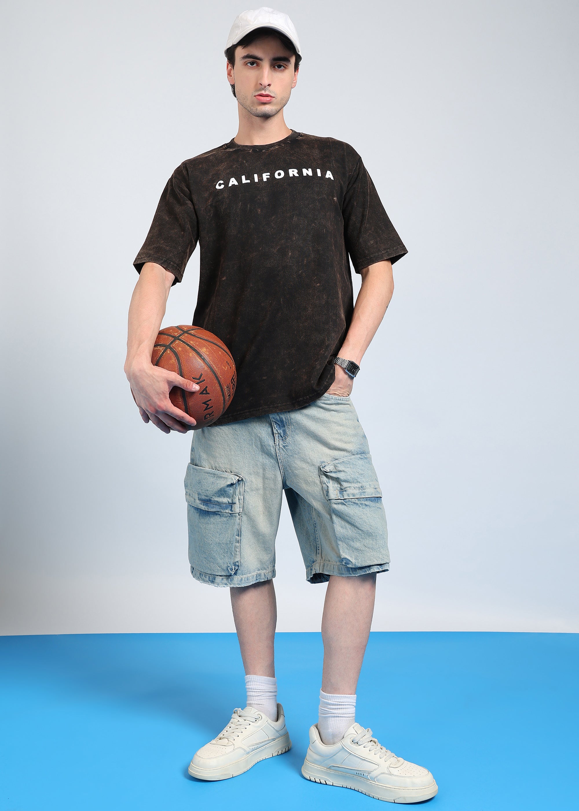 California Puff Acid Wash T-Shirt (Brown)