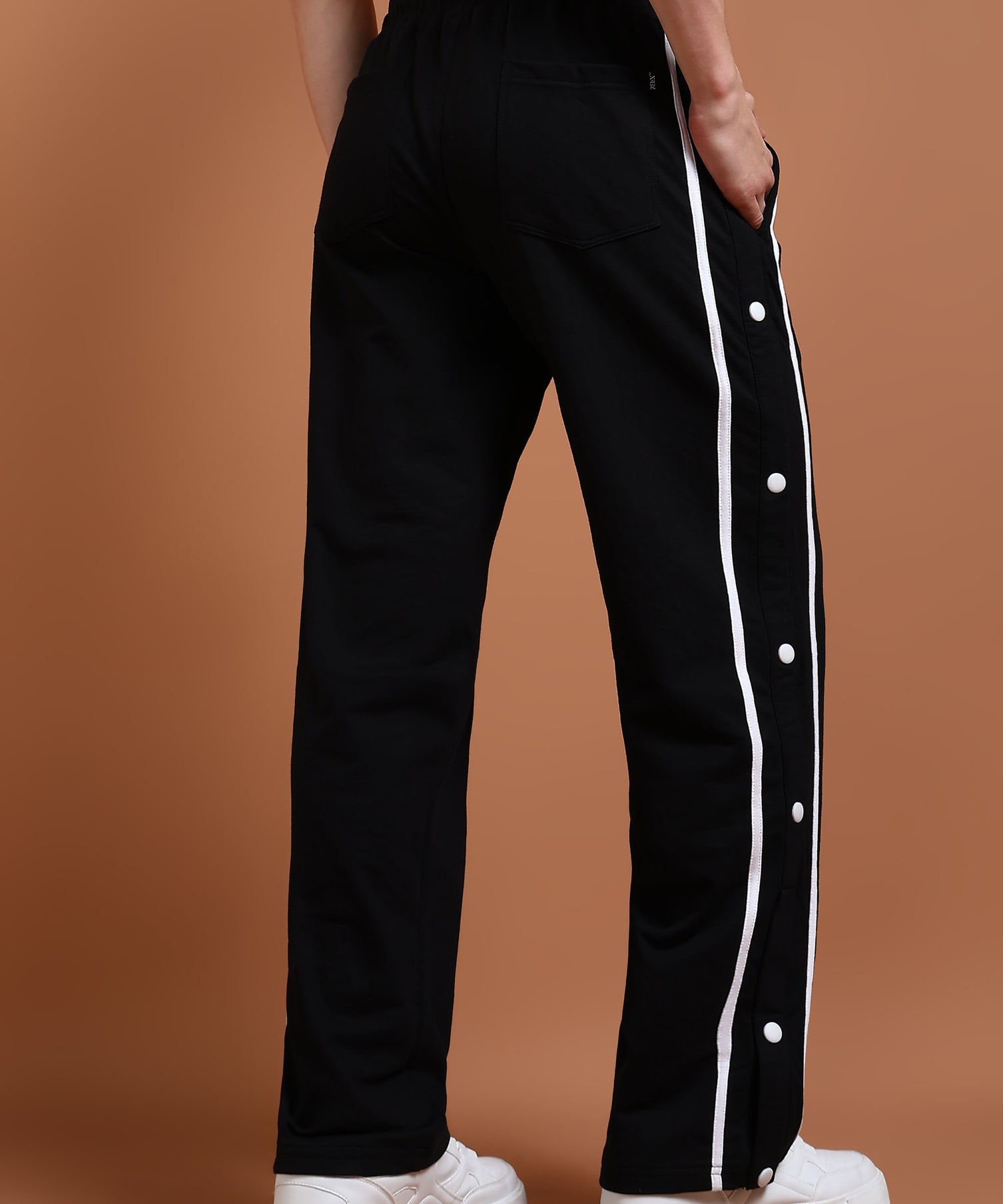 Black “Urban Stripe” streetwear joggers