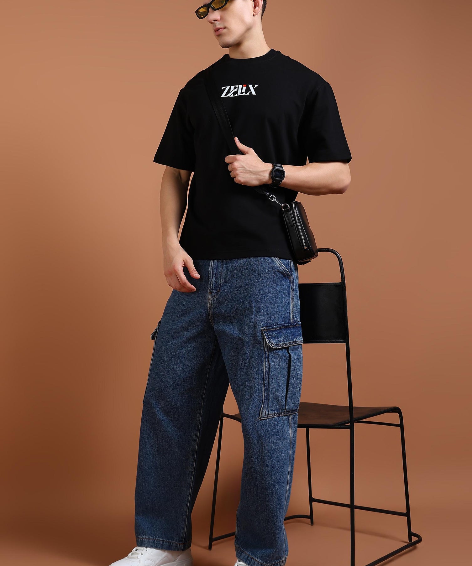 Bizarre Bear oversized fashion t-shirt black cotton