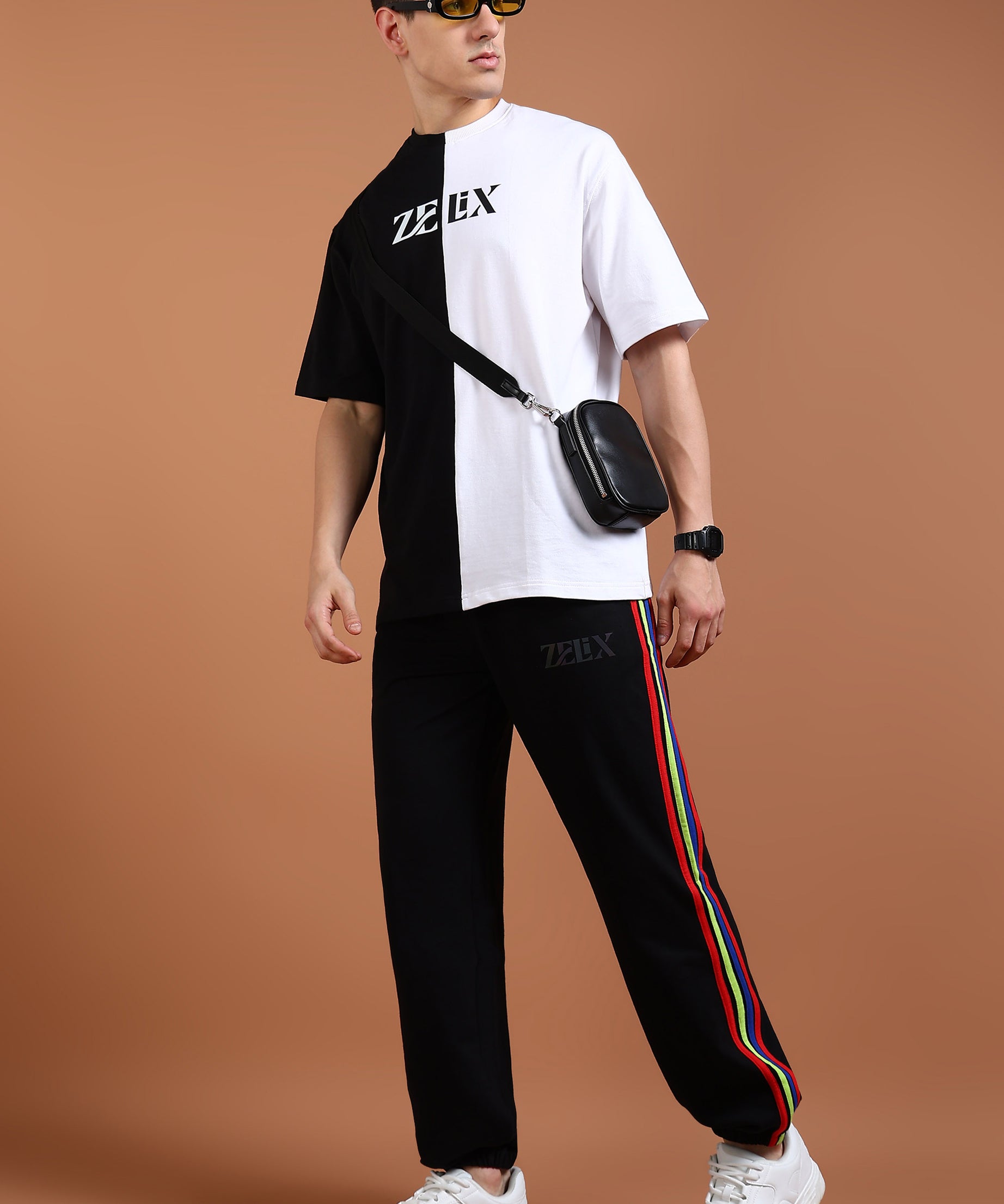 Trendy streetwear rainbow edge jogger trousers