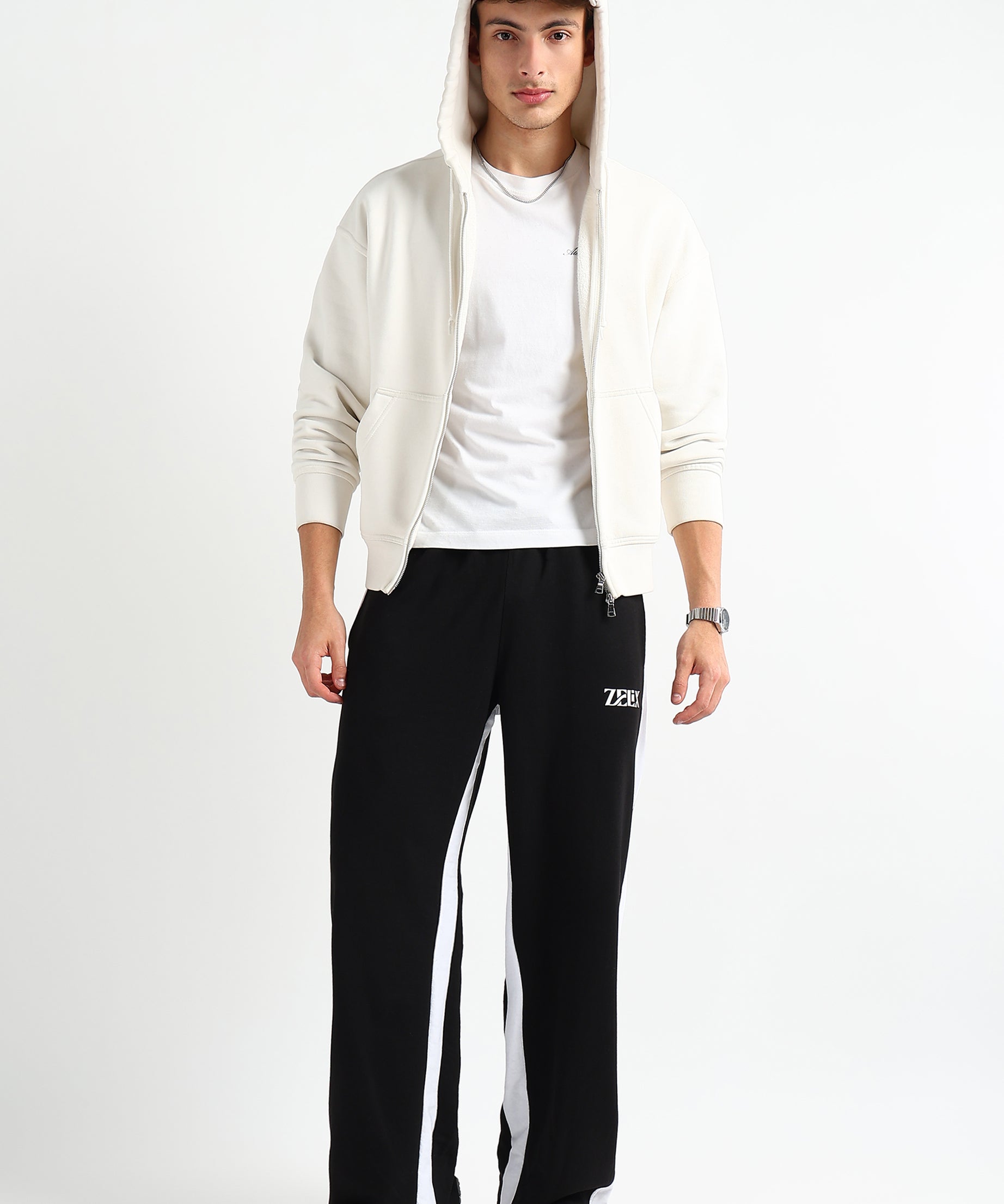 STATIC BAGGY JOGGERS BLACK - WHITE