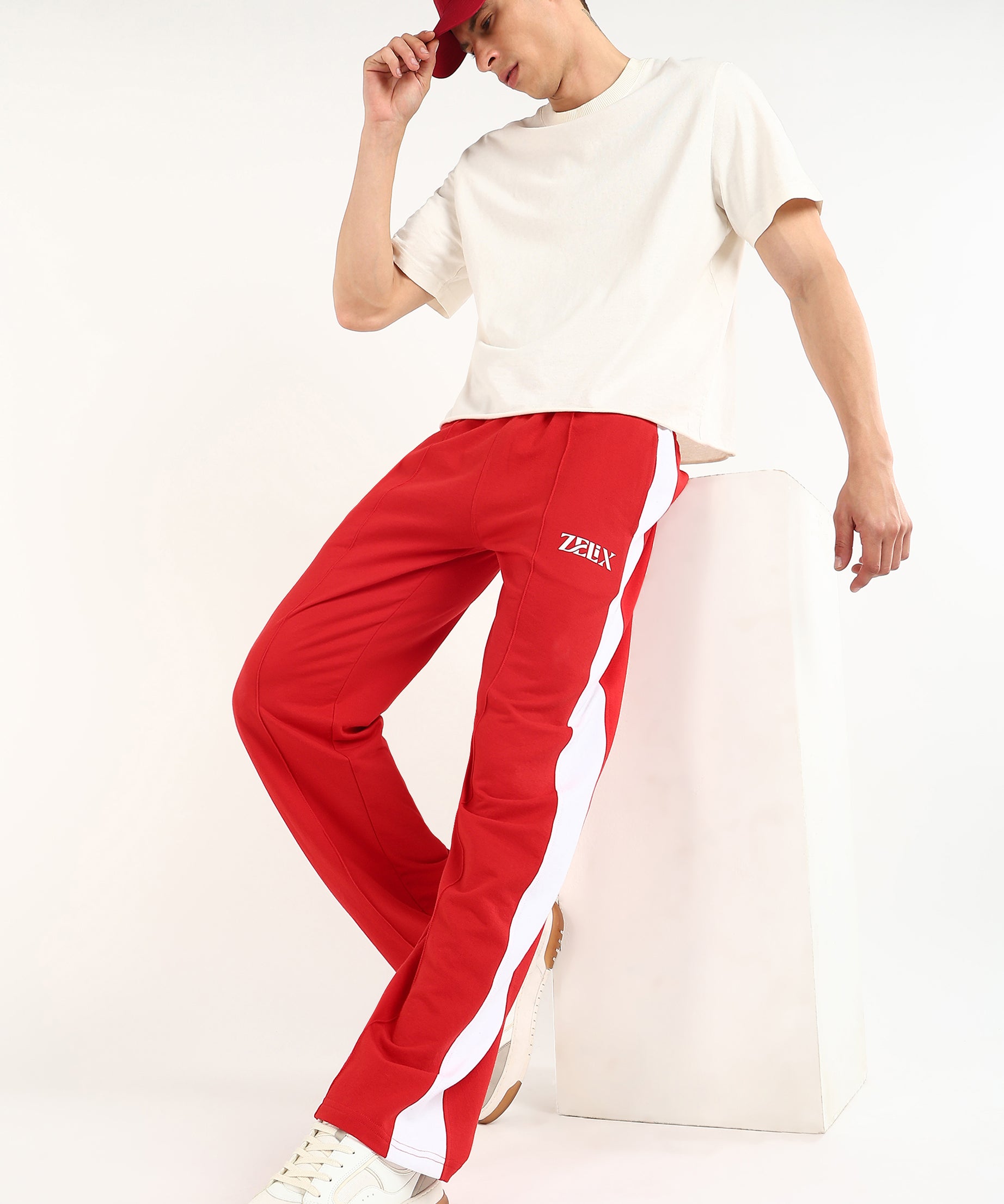 VORTEX SIDE SEAM JOGGERS (RED-WHITE)