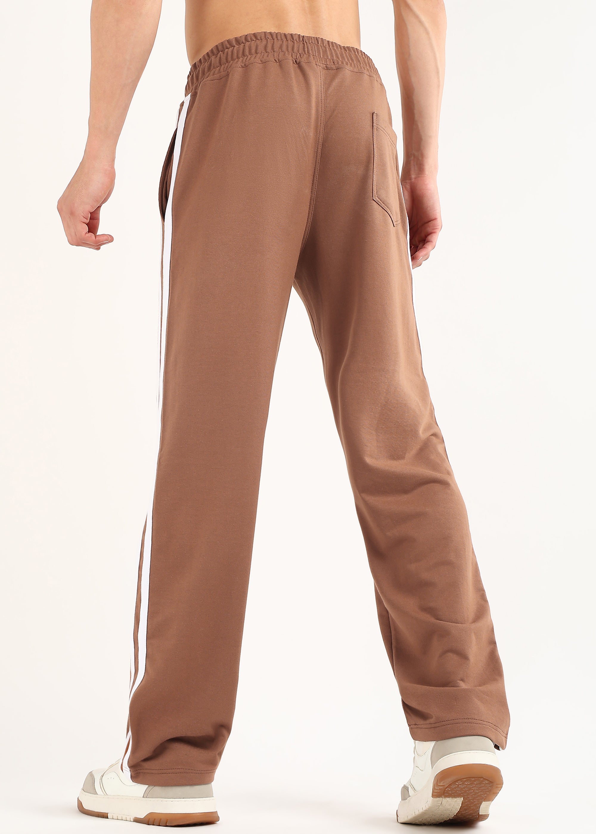VECTOR STRIPE JOGGERS (BROWN-WHITE)