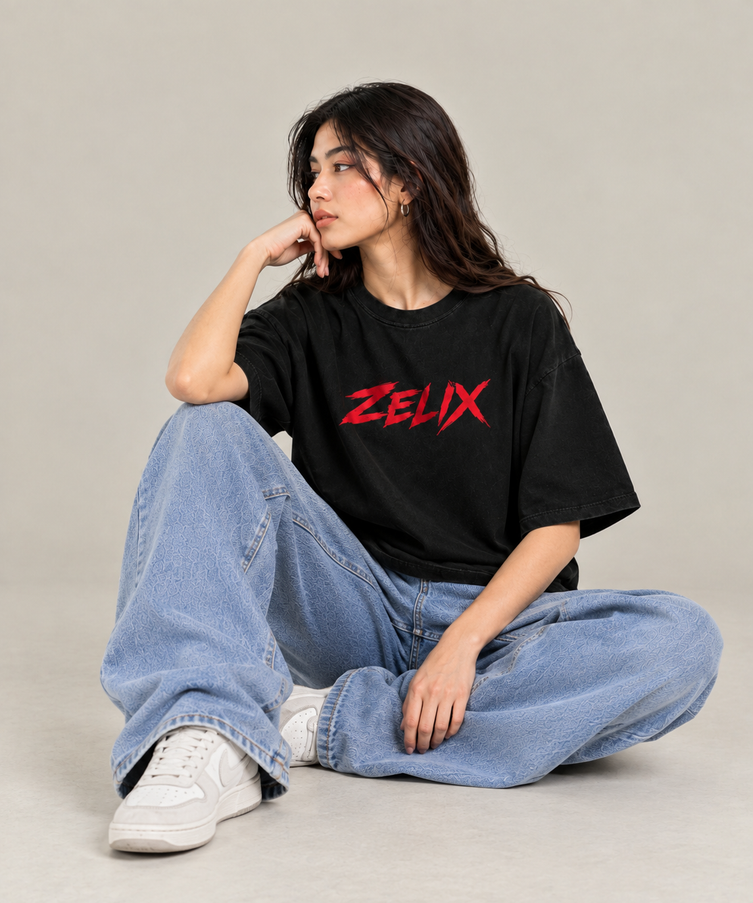 Women Tiger Rage Over-Sized T-Shirt Black