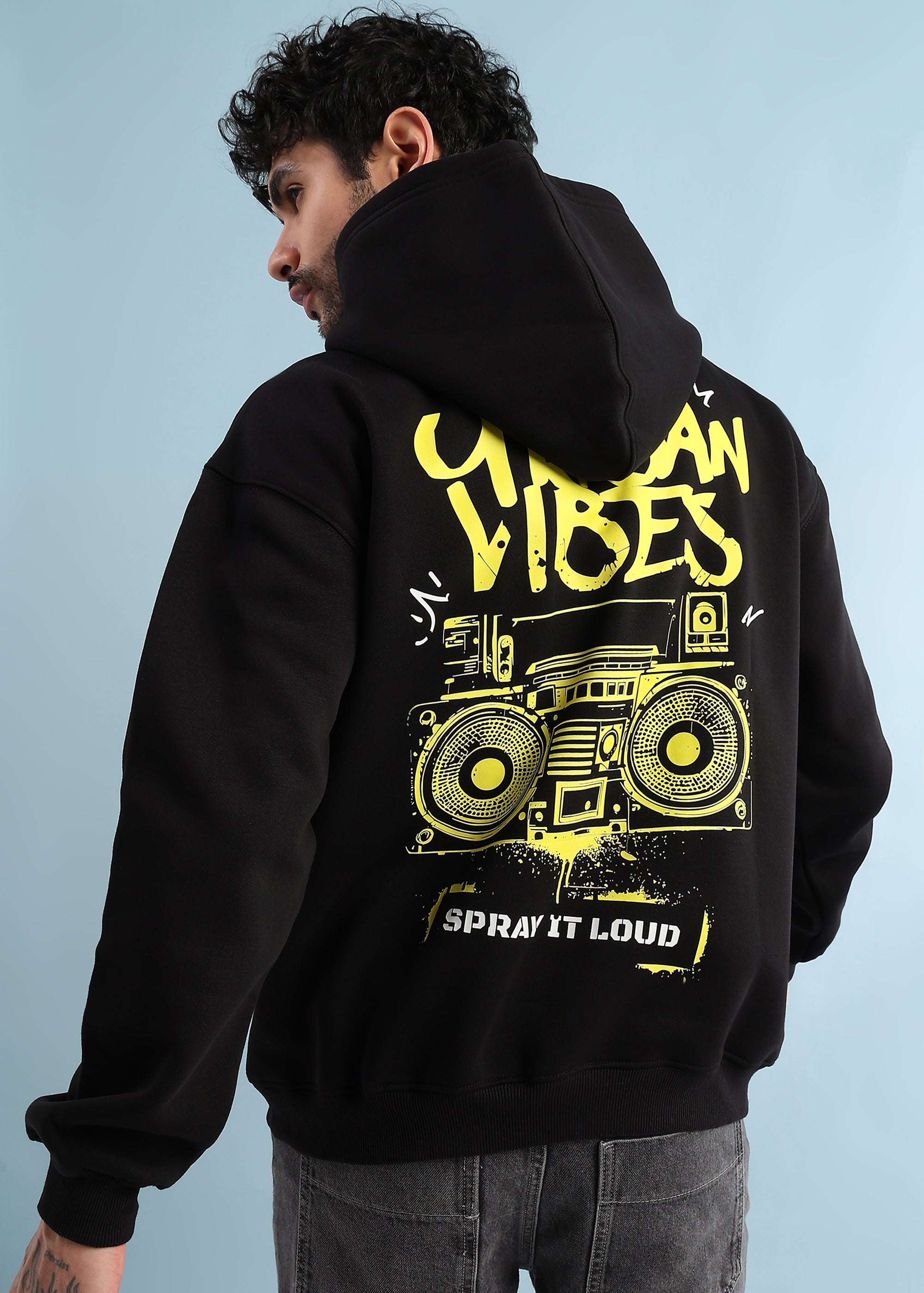 URBAN STREET BEAT FLEECE HOODIE (BLACK)
