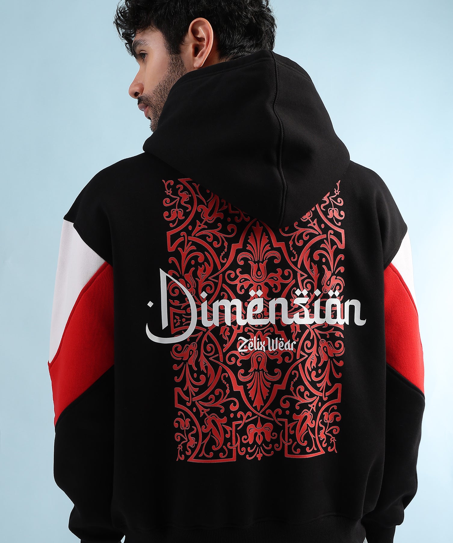 Urban Dimension Fleece Hoodie Black Red