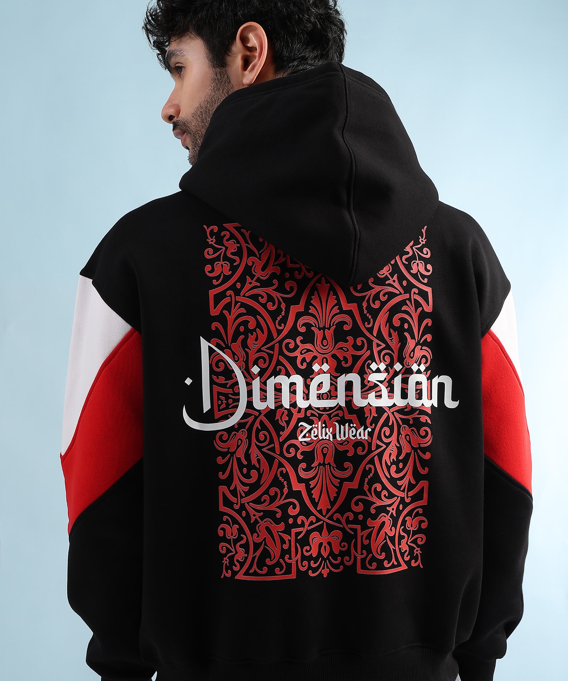 Urban Dimension Fleece Hoodie Black Red