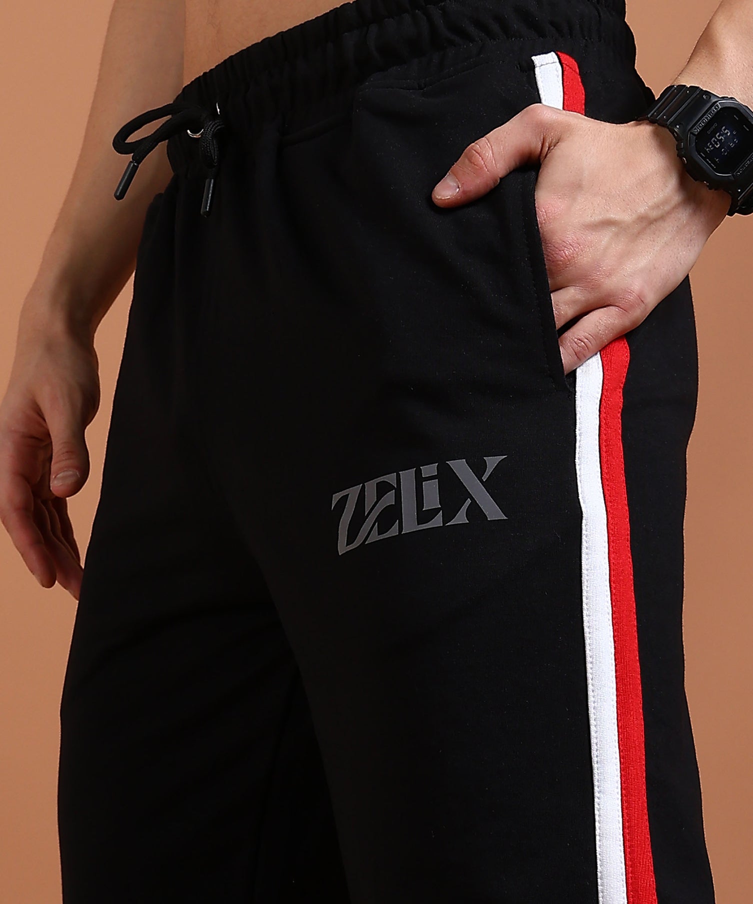 Athletic tapered black jogger pants for men & women