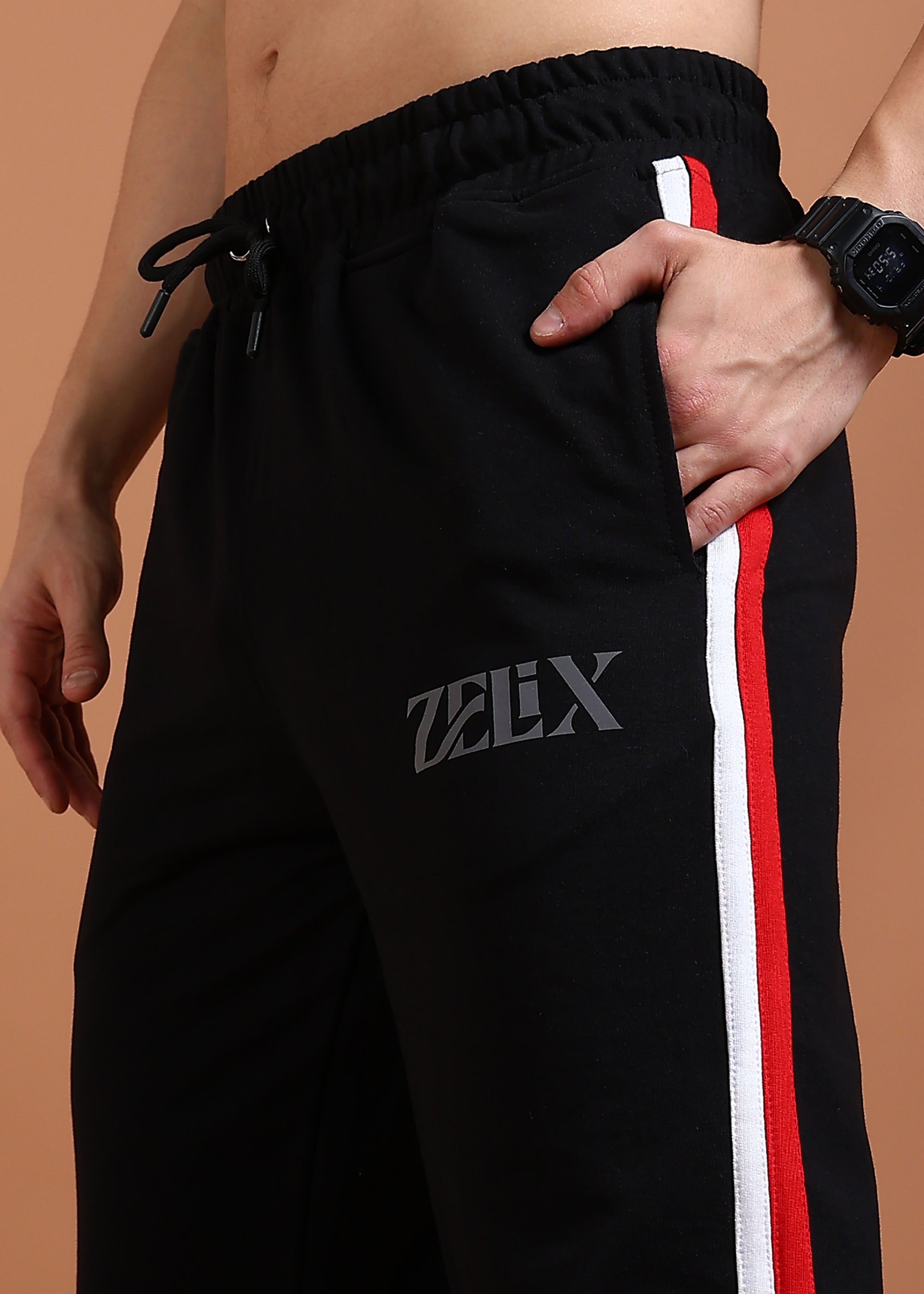 Athletic tapered black jogger pants for men & women