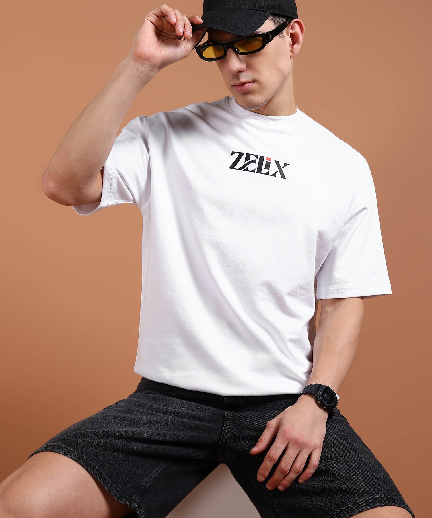 Bear Streets Vibe white drop shoulder t-shirt