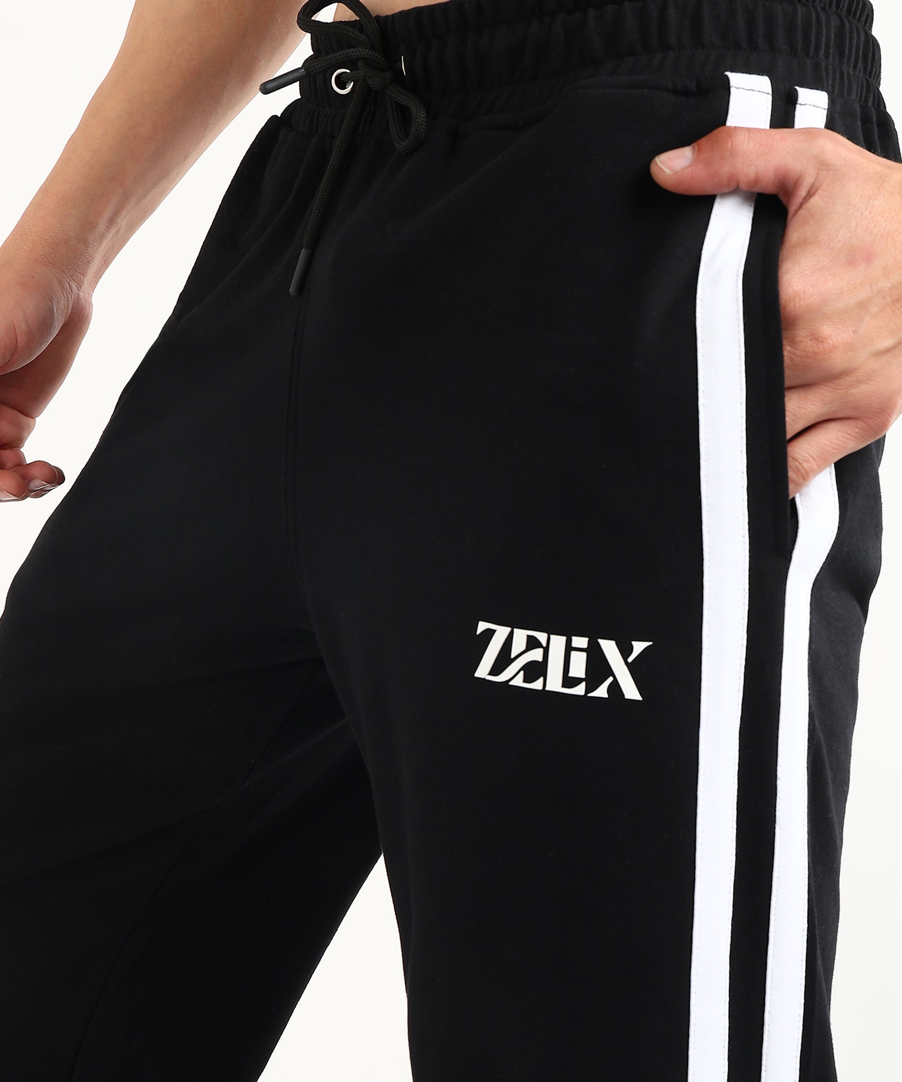 TITAN STRIPE JOGGERS (BLACK-WHITE)