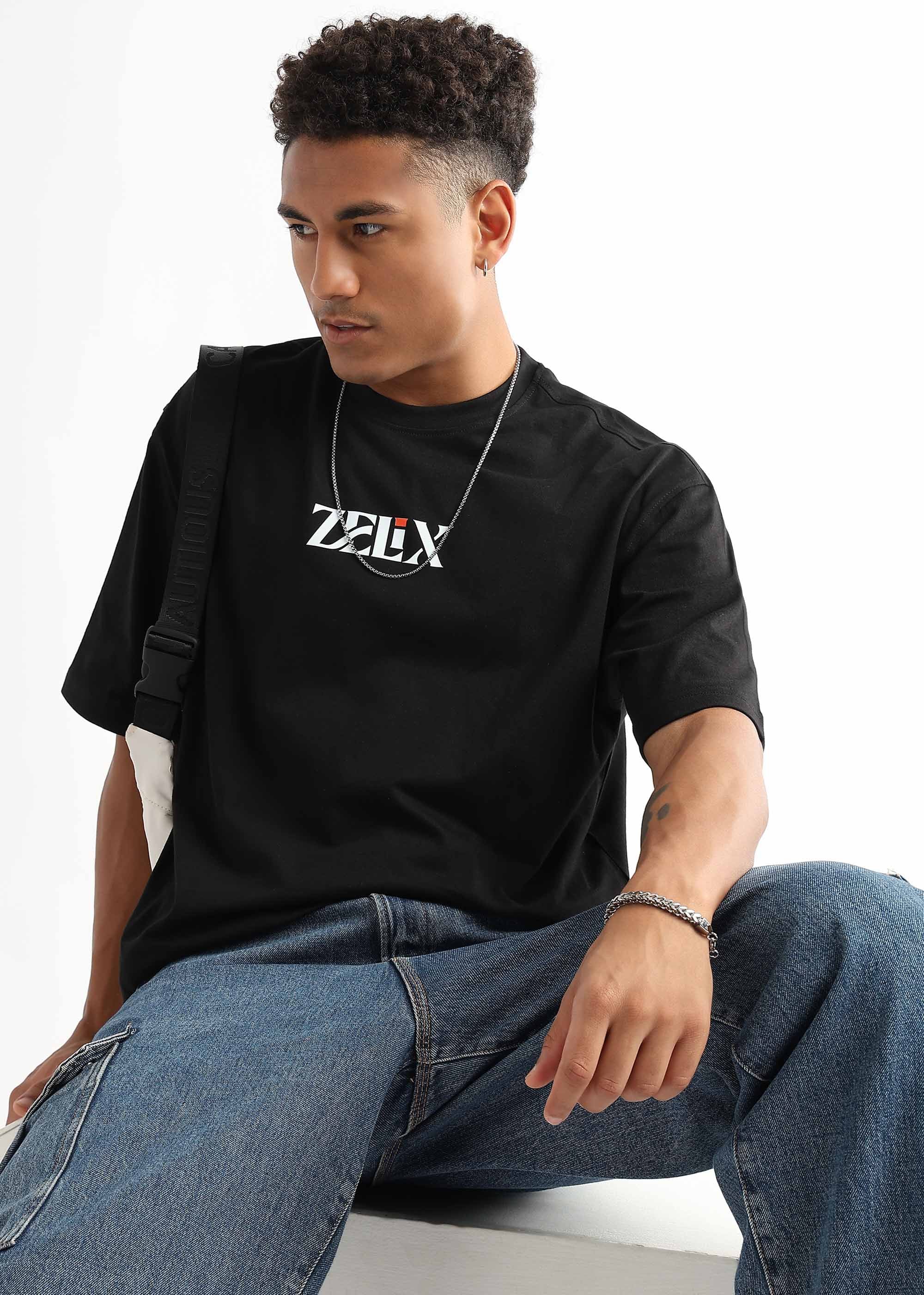 Unisex oversized black destroy graphic tee