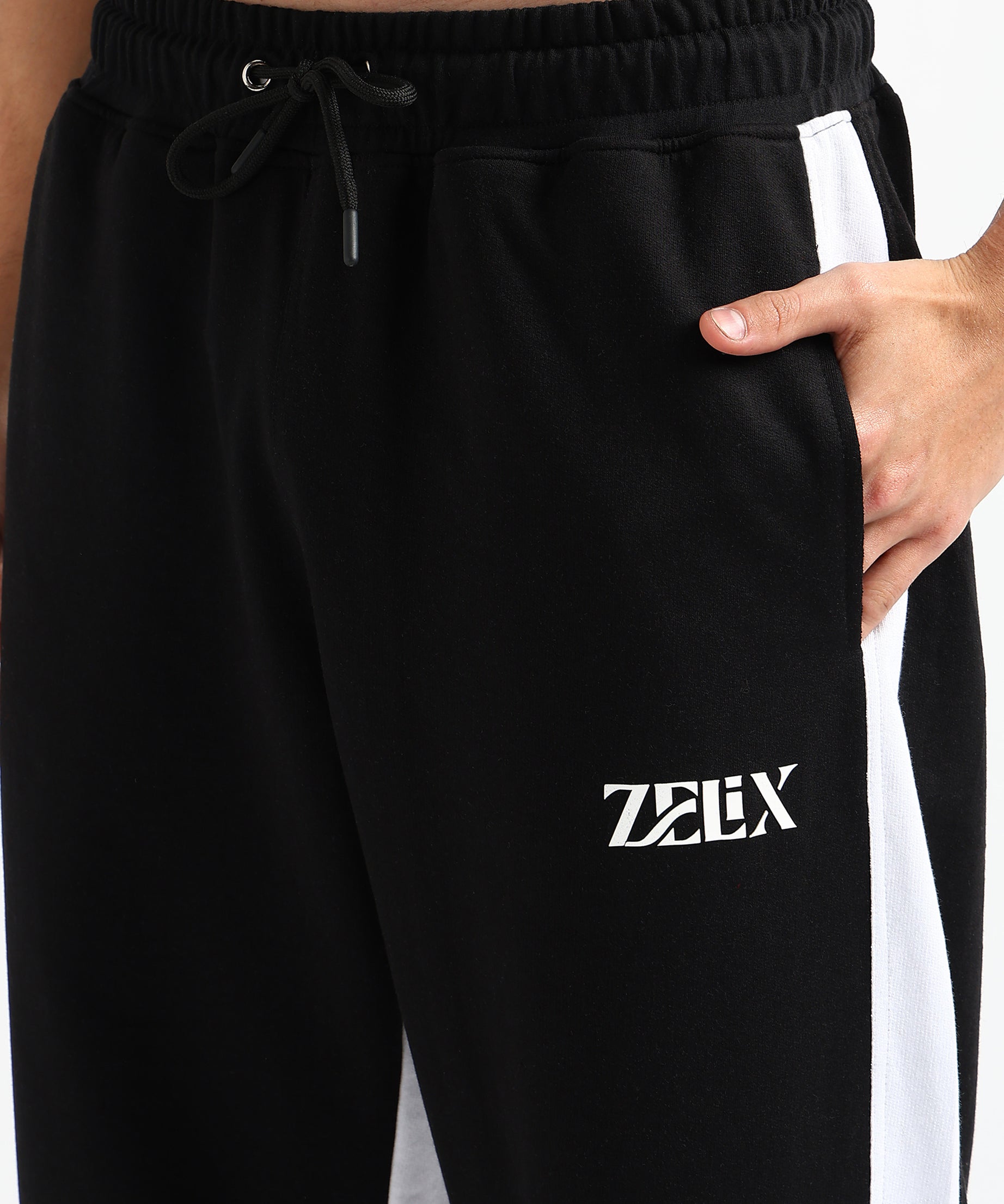 STATIC BAGGY JOGGERS BLACK - WHITE