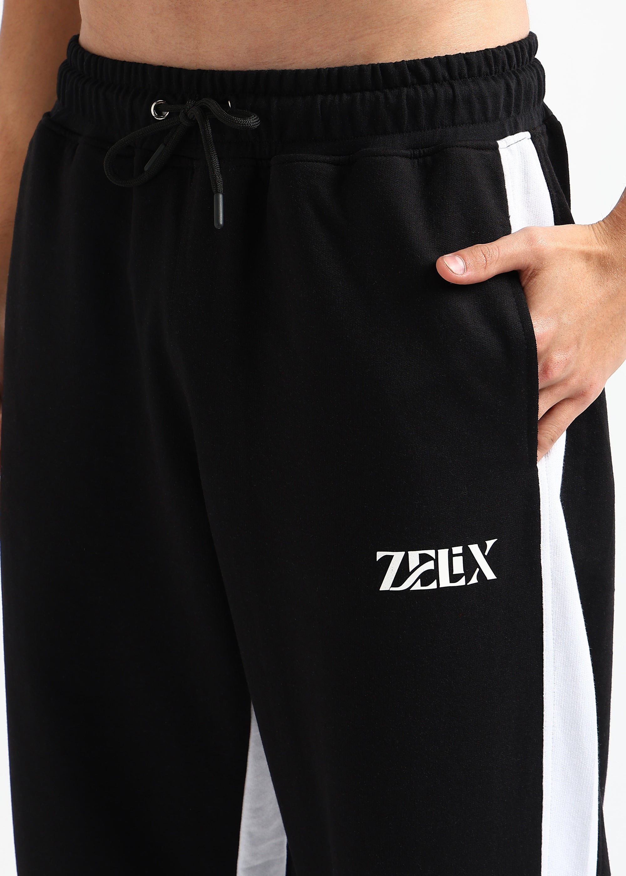 STATIC BAGGY JOGGERS BLACK - WHITE