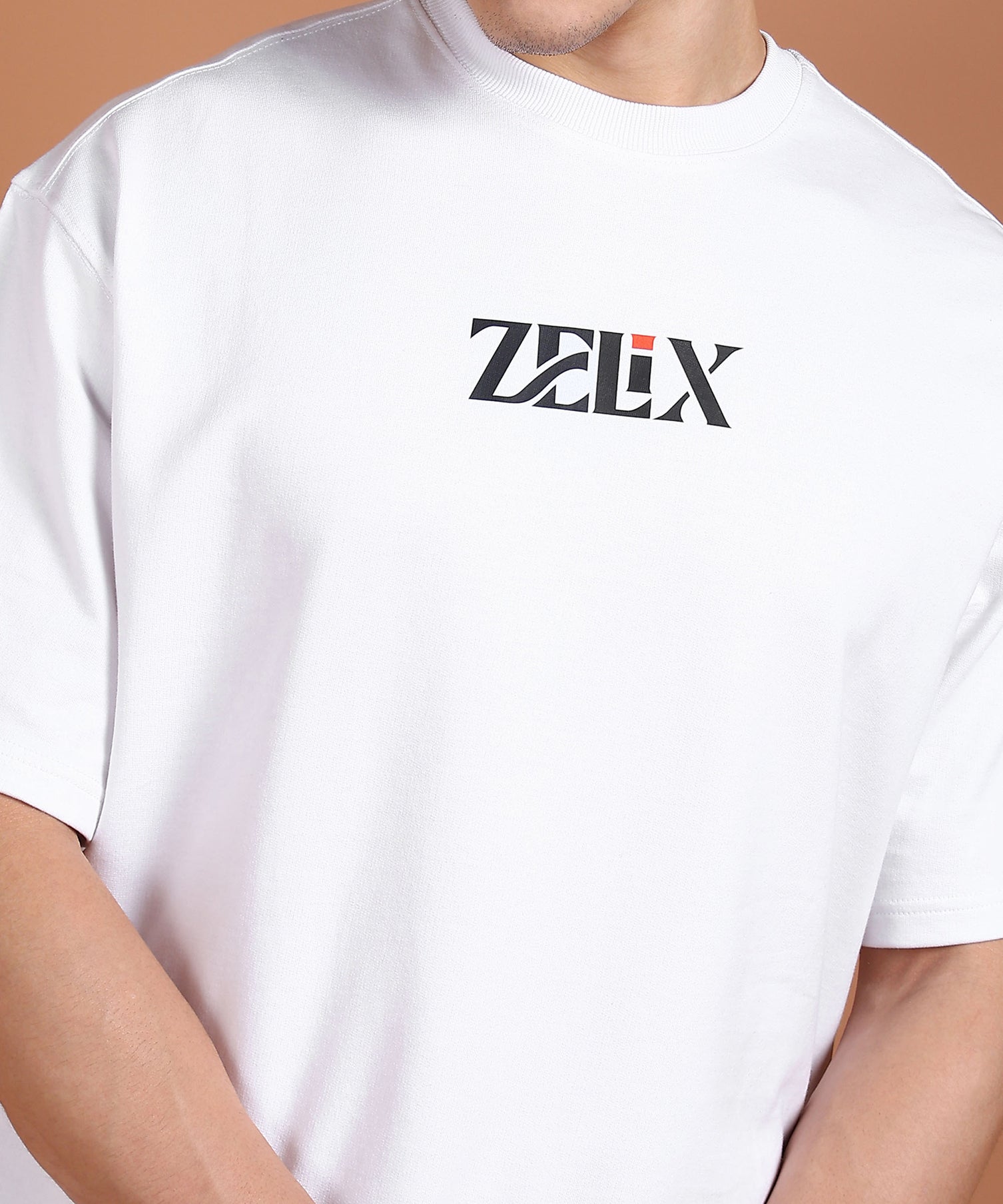 Alpha Bear casual oversized cotton tee white