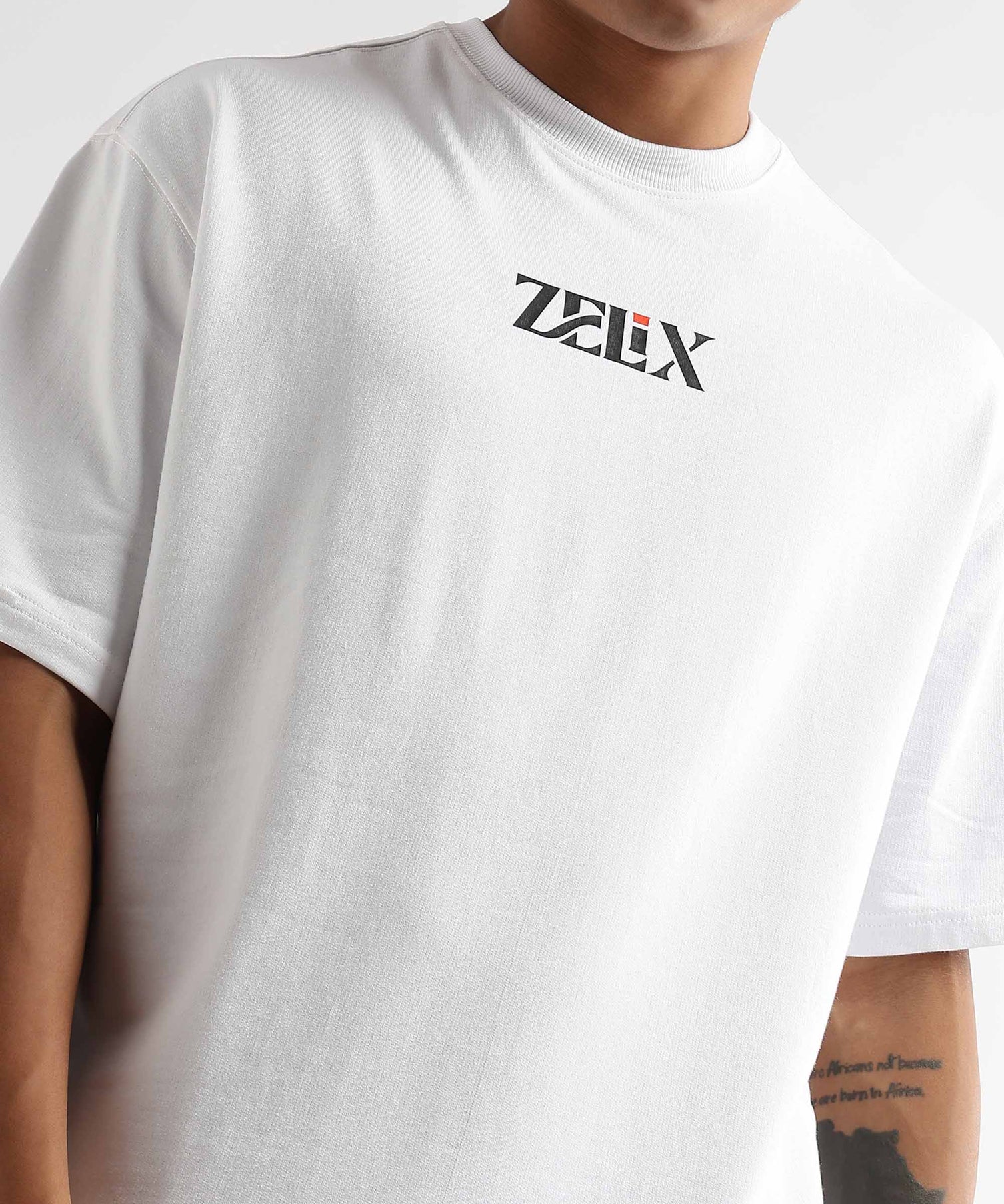 White unisex oversized tee for everyday wear