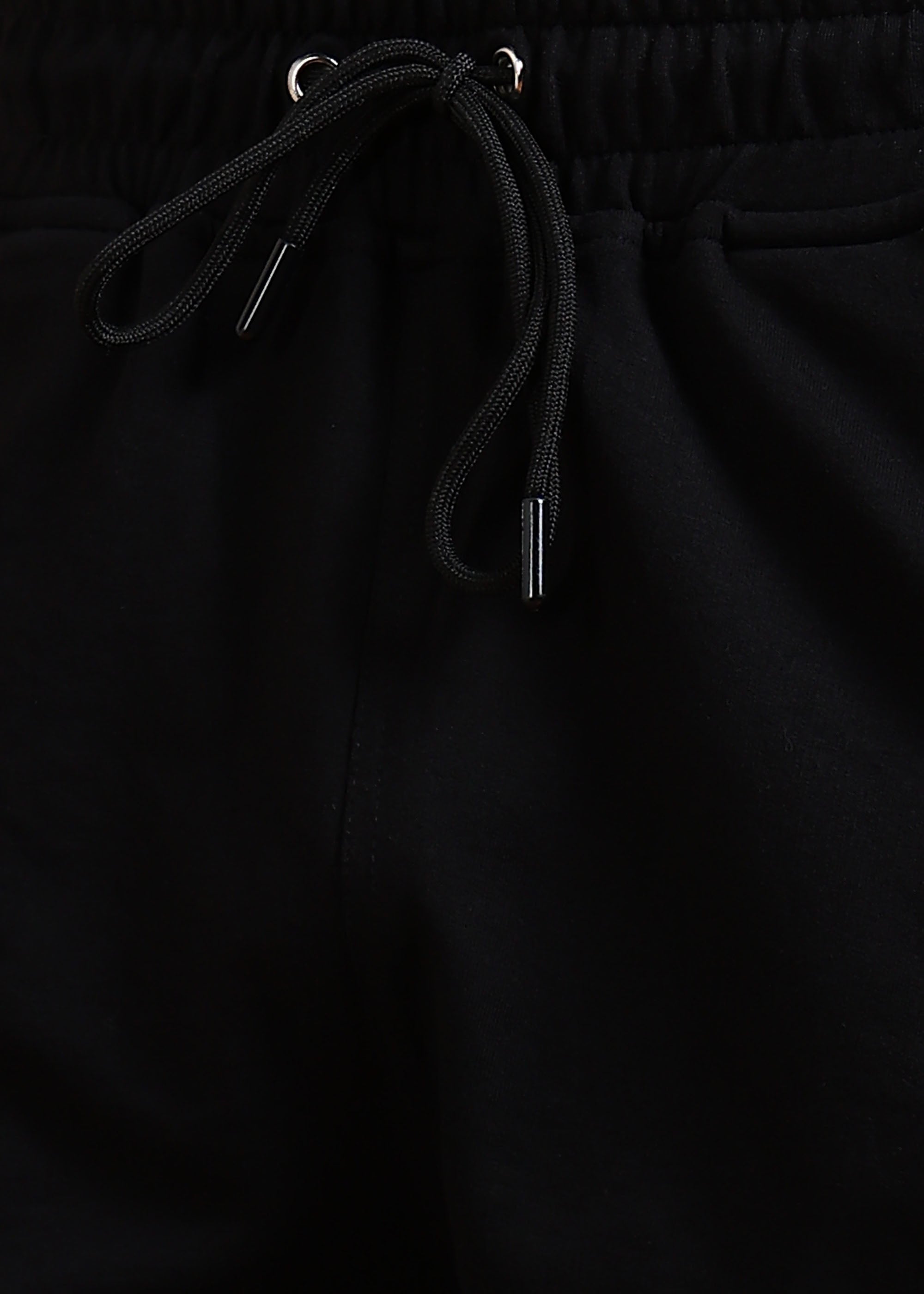 Athletic black joggers with multicolor side stripes