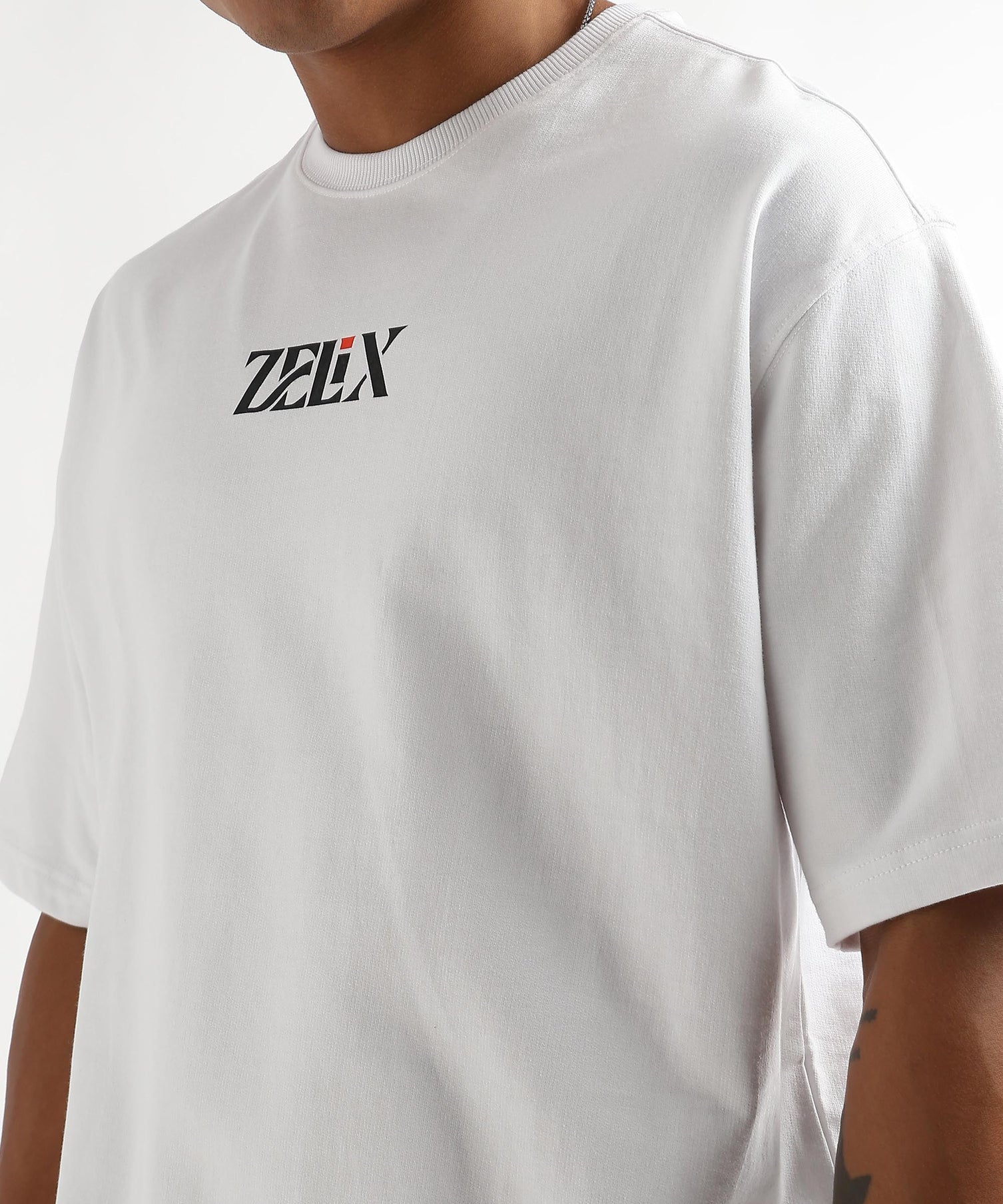 Bloom & Time relaxed oversized drop shoulder tee white