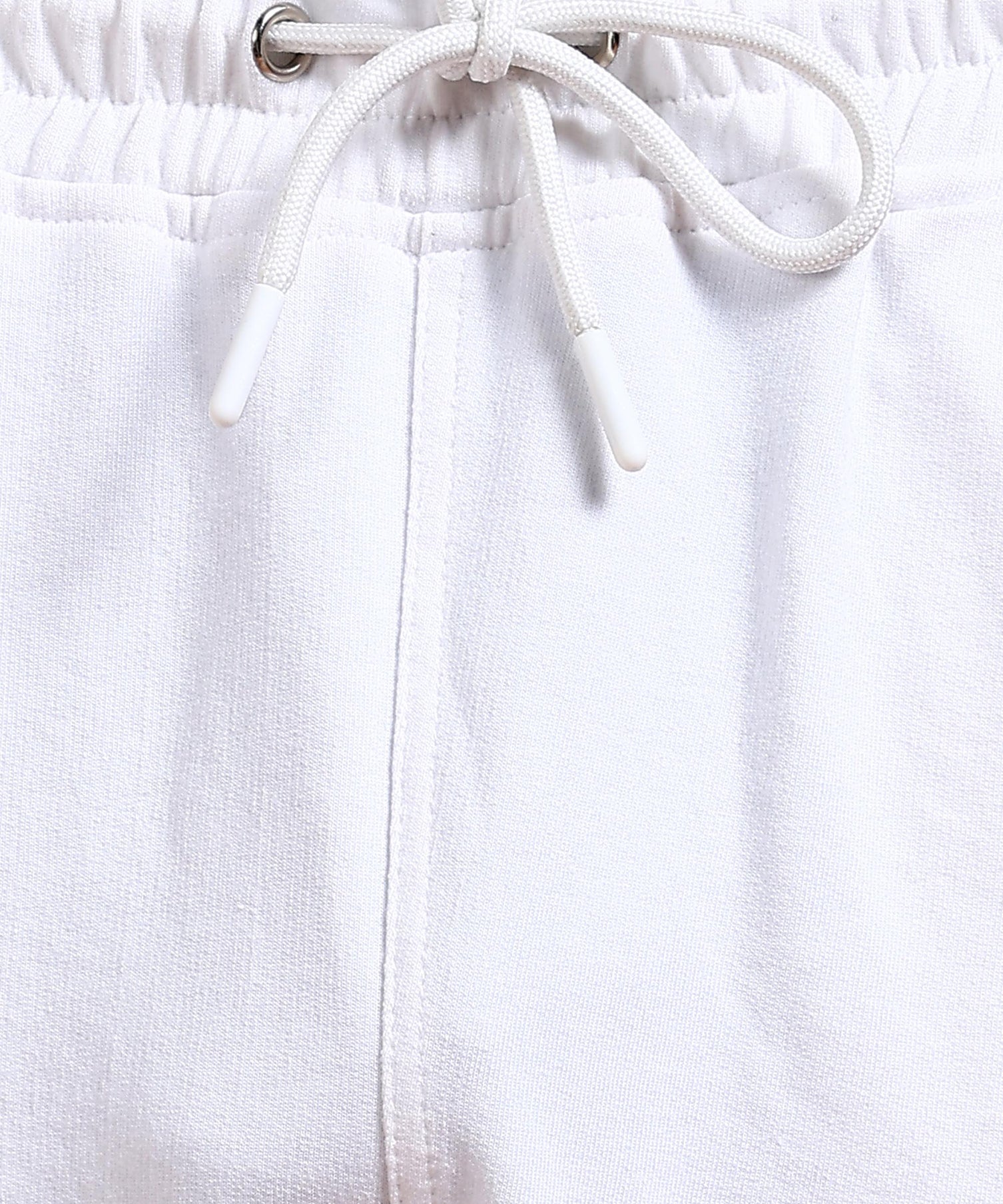Streetwear white joggers with contrast black panels