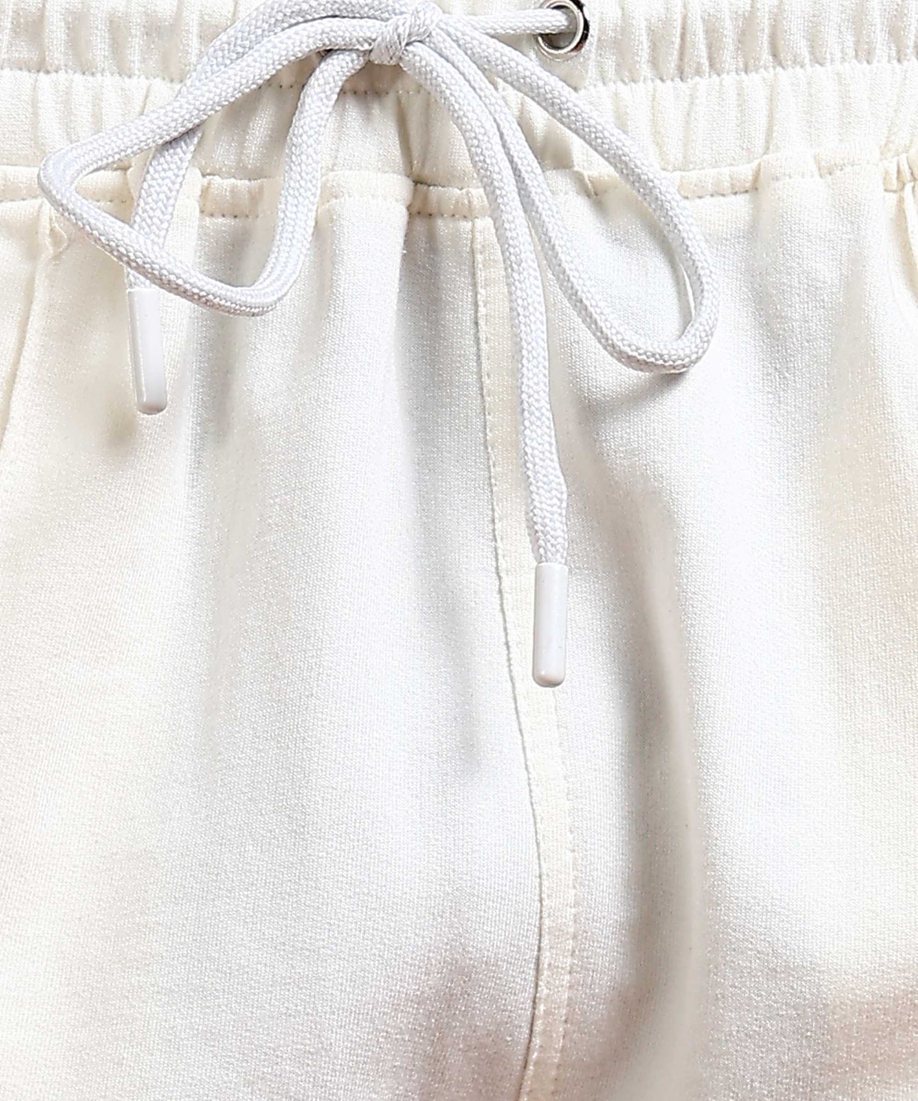 Cotton blend off-white-orange casual joggers