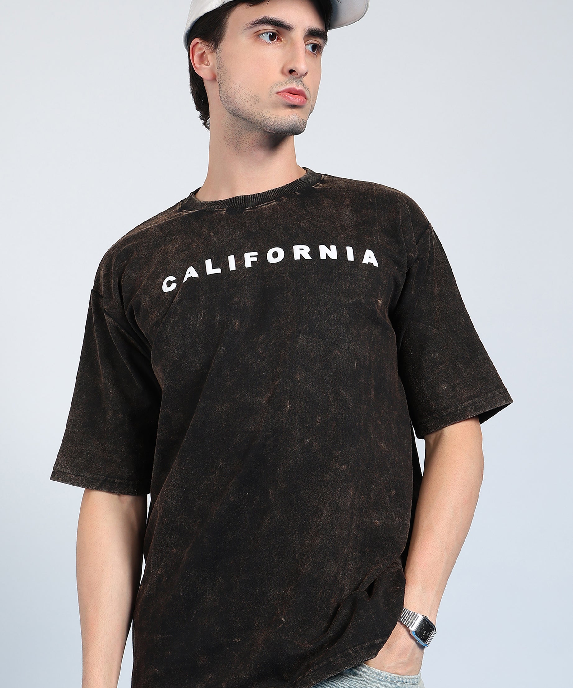 California Puff Acid Wash T-Shirt (Brown)