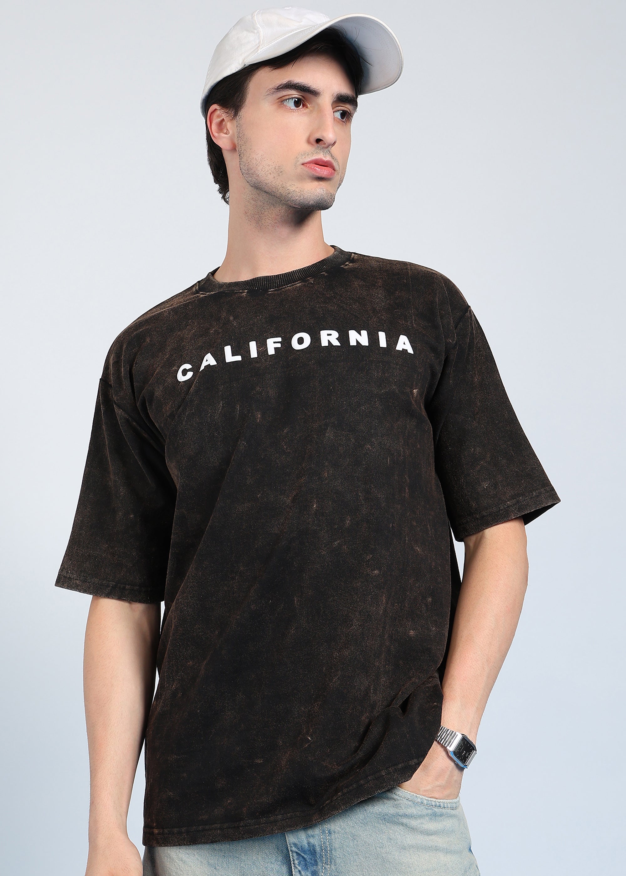 California Puff Acid Wash T-Shirt (Brown)
