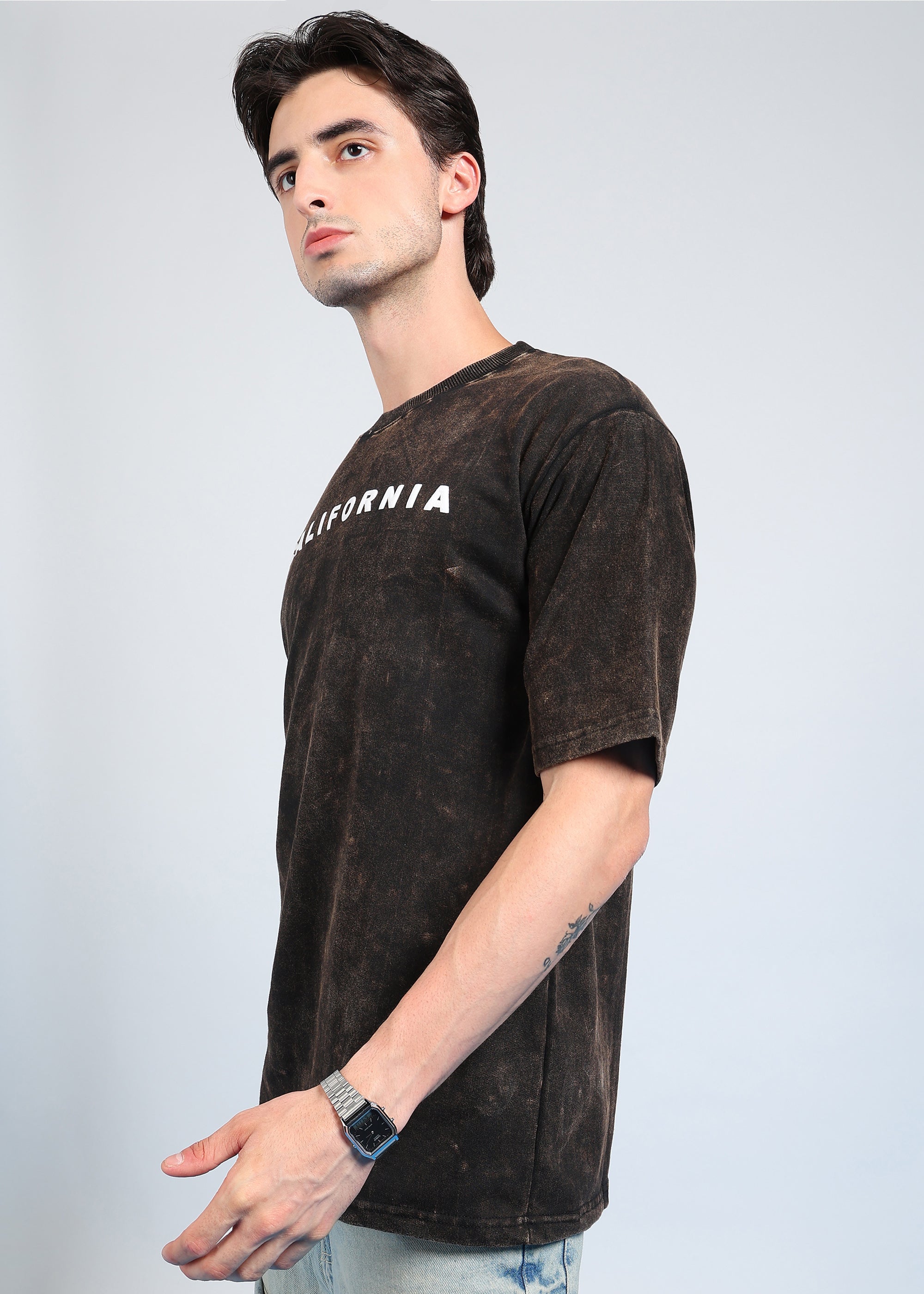 California Puff Acid Wash T-Shirt (Brown)