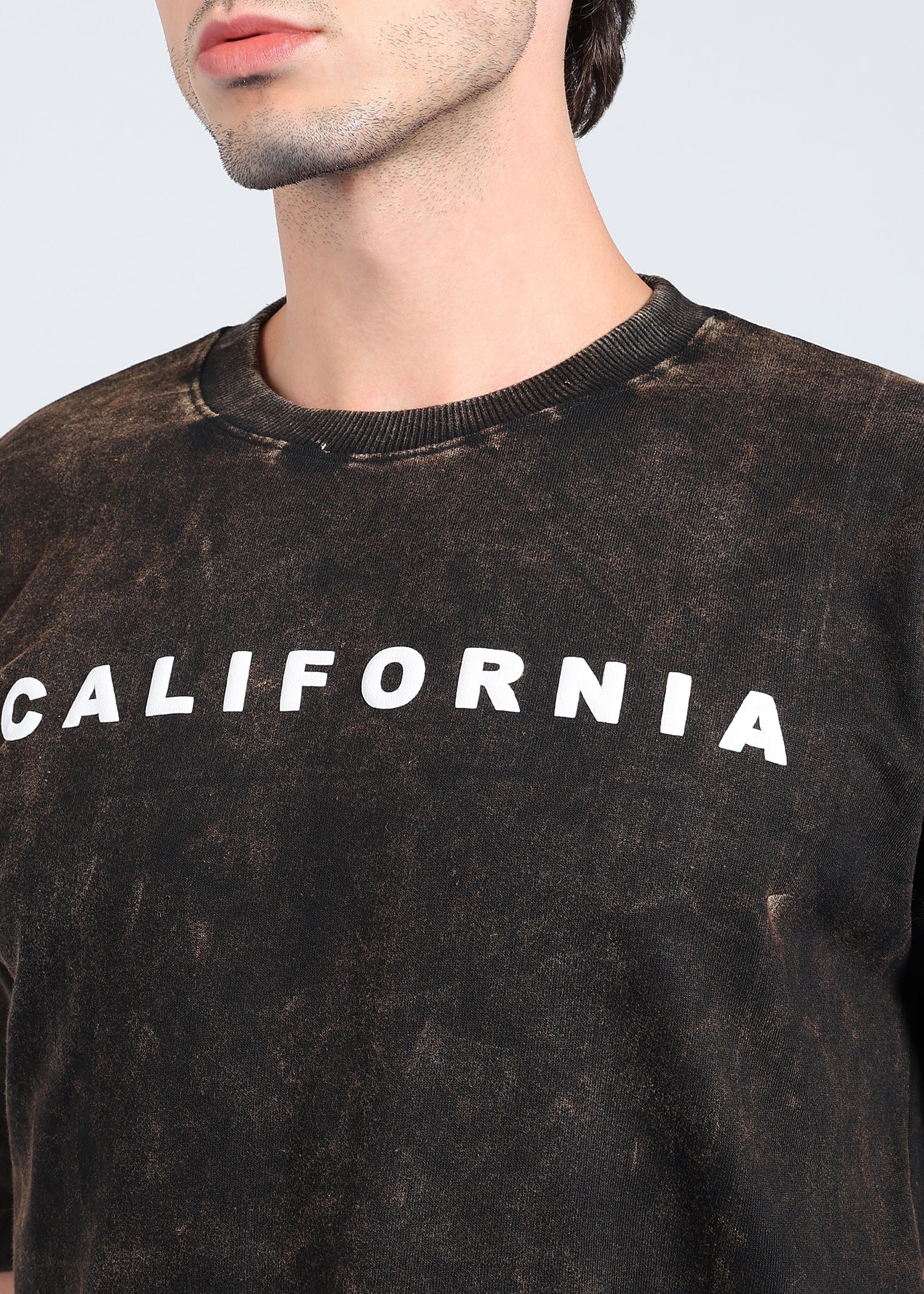 California Puff Acid Wash T-Shirt (Brown)