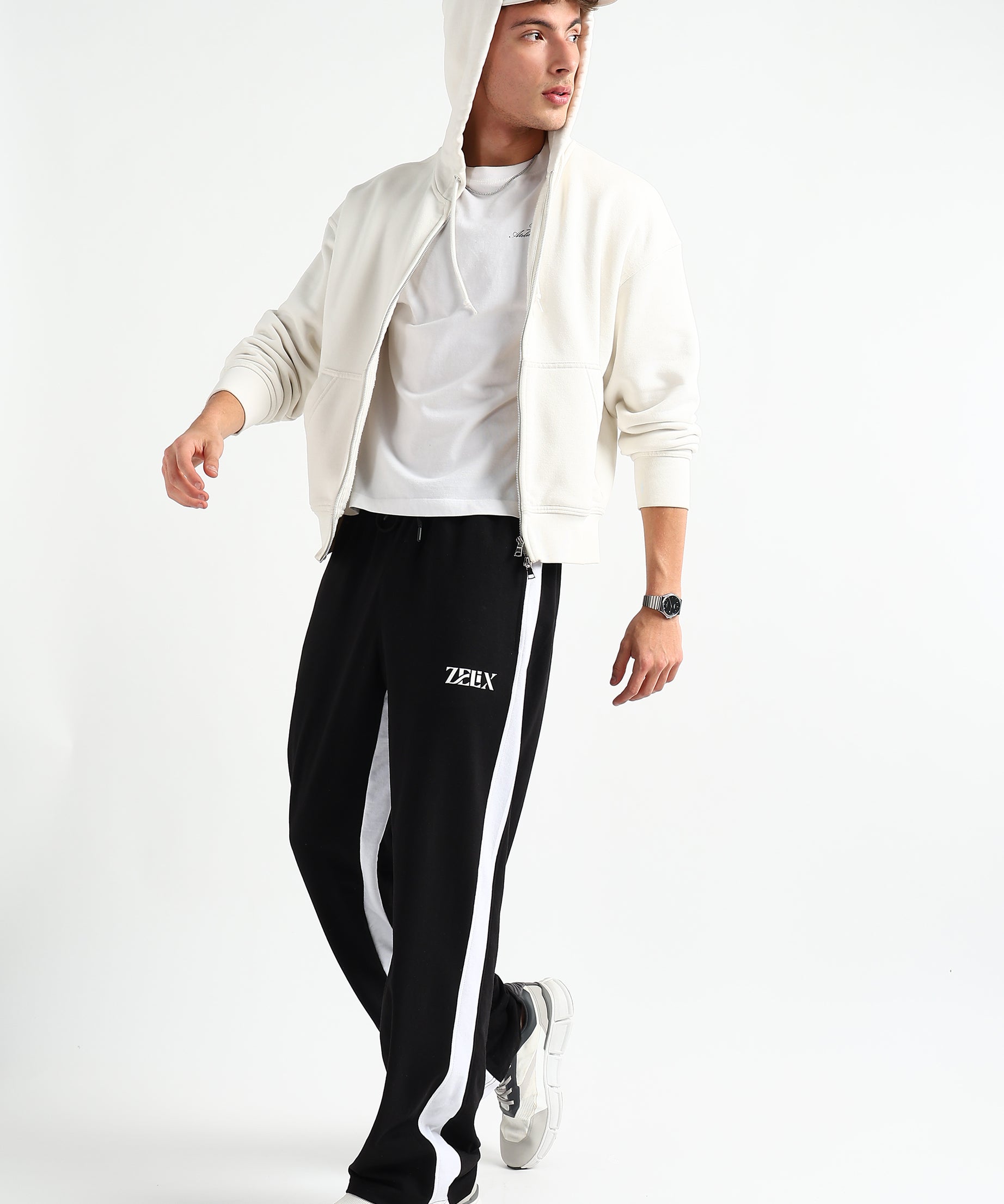 STATIC BAGGY JOGGERS BLACK - WHITE