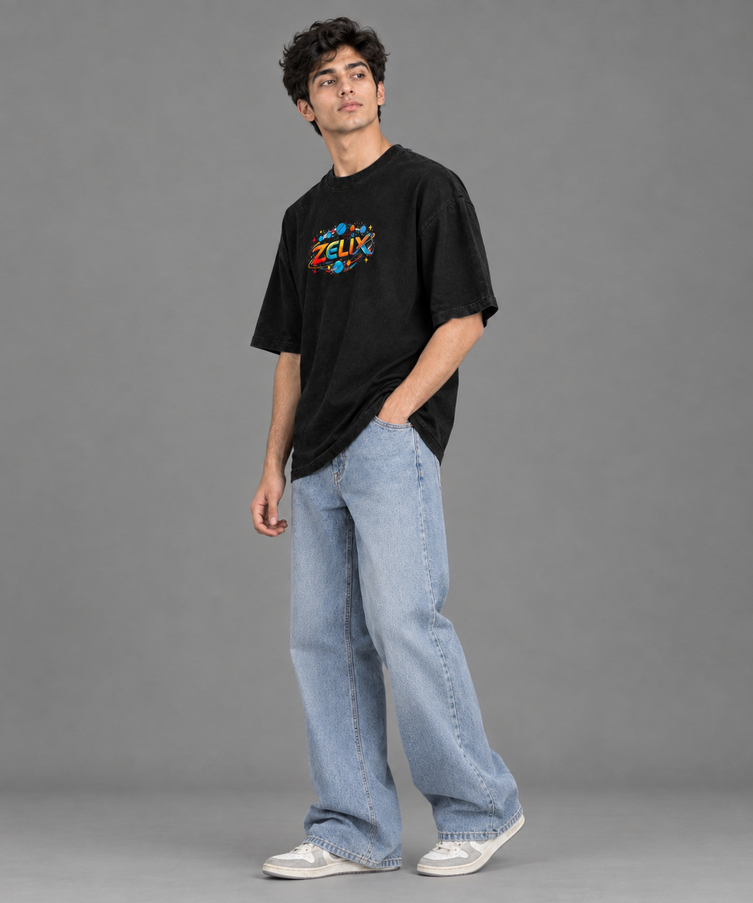 Astro Mind Over-Sized T-Shirt Black