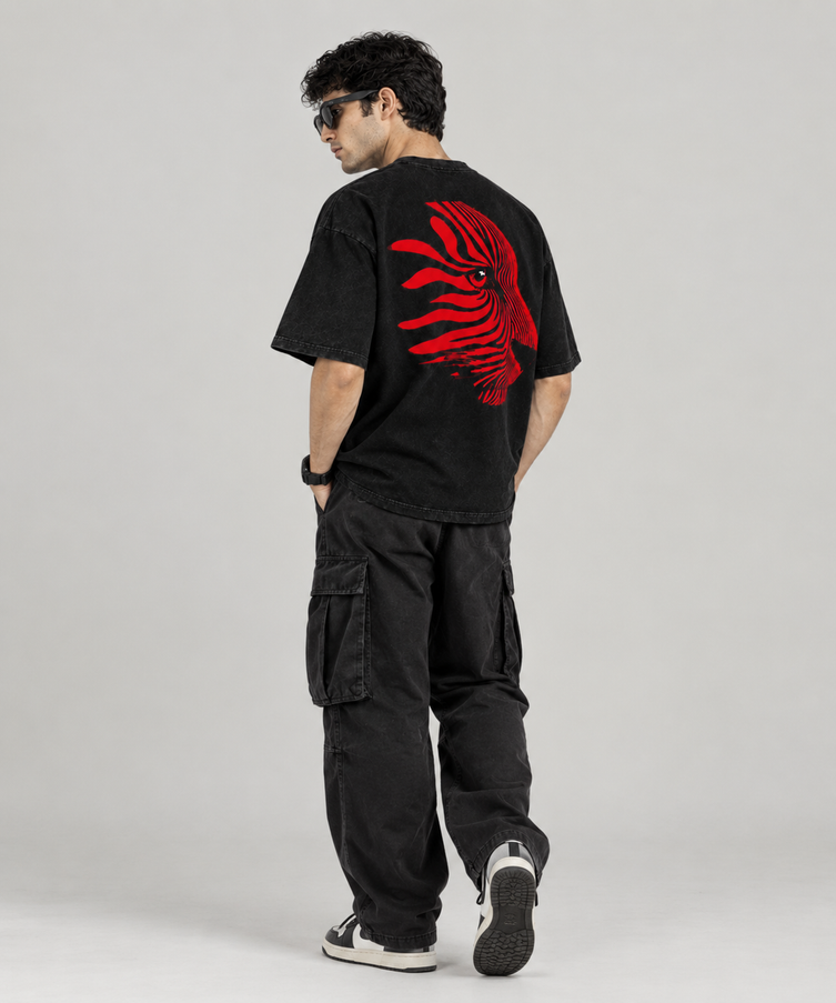 Tiger Rage Over-Sized T-Shirt Black