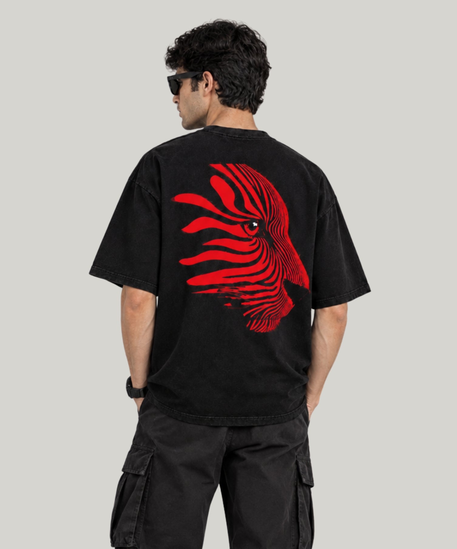 Tiger Rage Over-Sized T-Shirt Black
