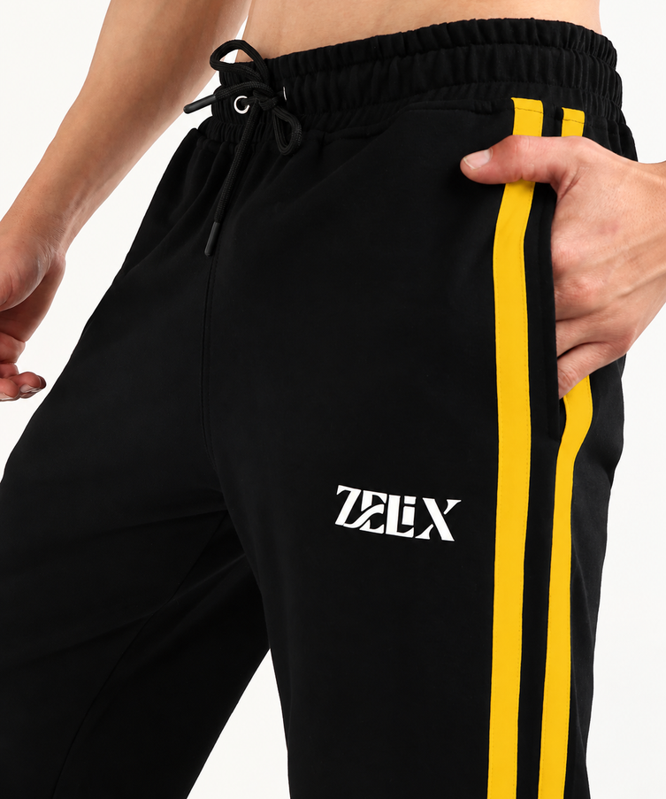Titan Stripe Jogger Black Yellow