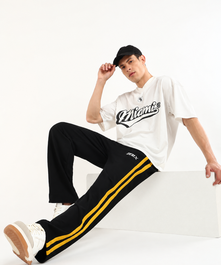 Titan Stripe Jogger Black Yellow