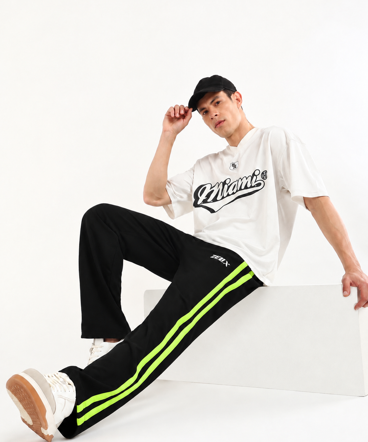 Titan Stripe Jogger Black Neon