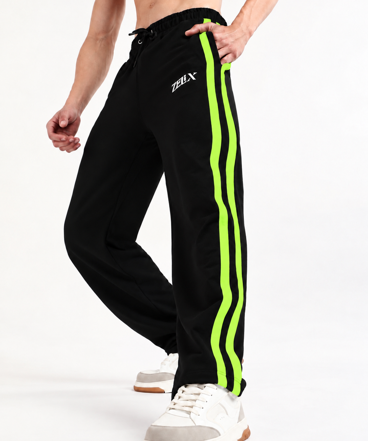 Titan Stripe Jogger Black Neon
