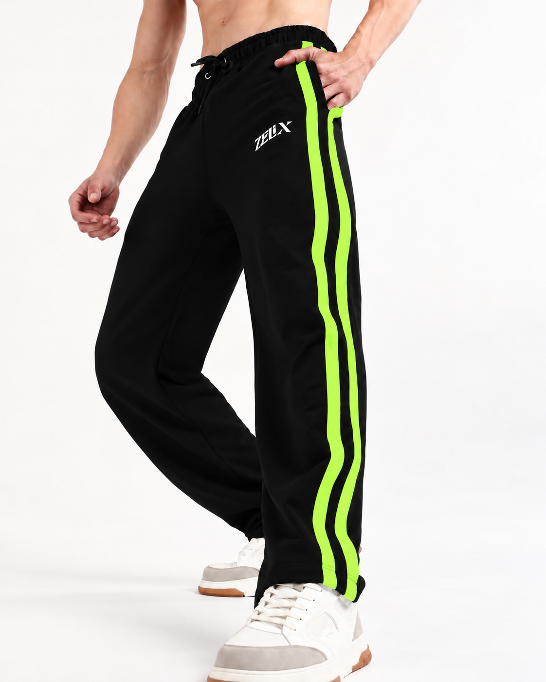 Titan Stripe Jogger Black Neon