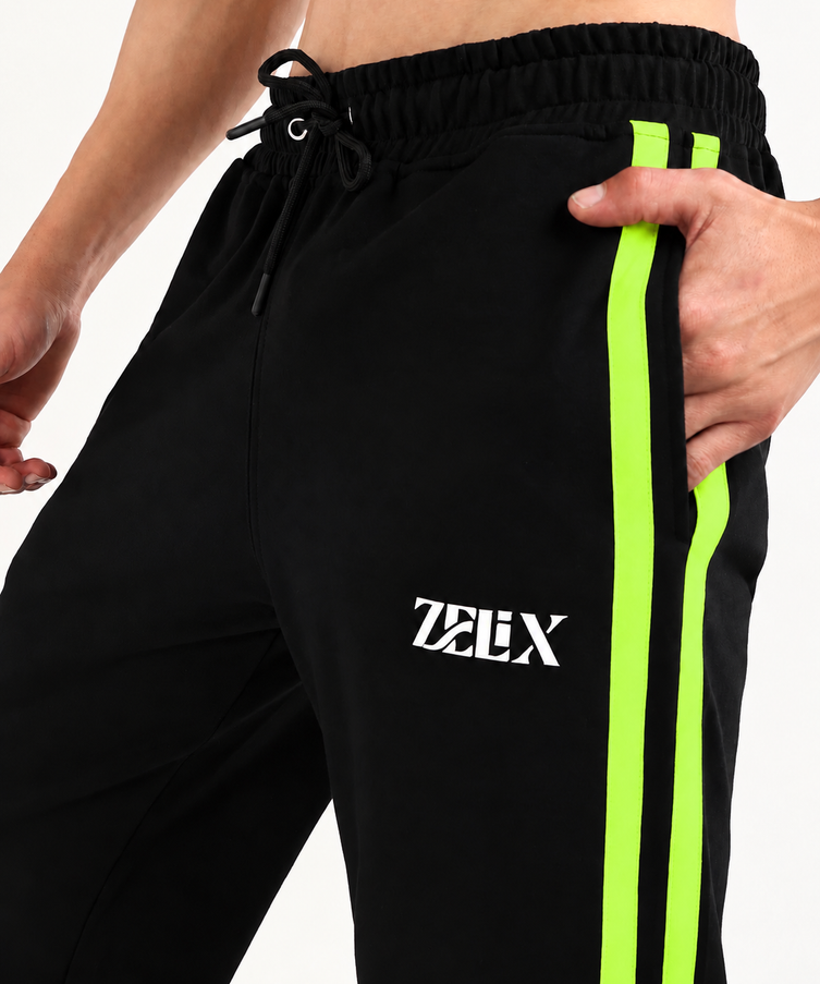 Titan Stripe Jogger Black Neon