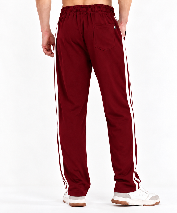 Titan Stripe Jogger Maroon White
